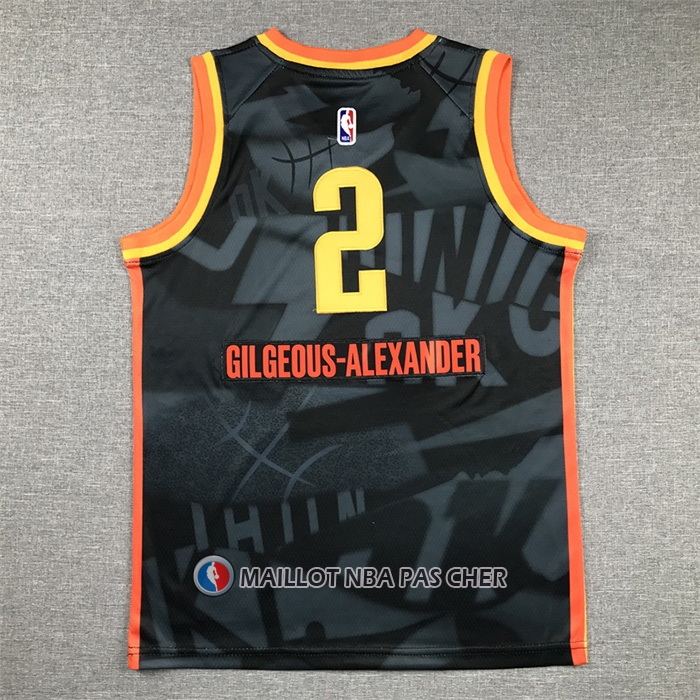 Maillot Enfant Oklahoma City Thunder Shai-gilgeous Alexander NO 2 Ville 2023-24 Noir